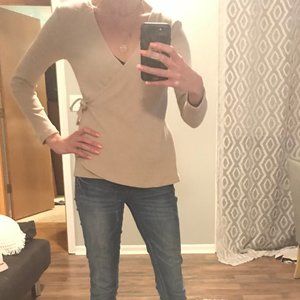 Oatmeal wrap sweater